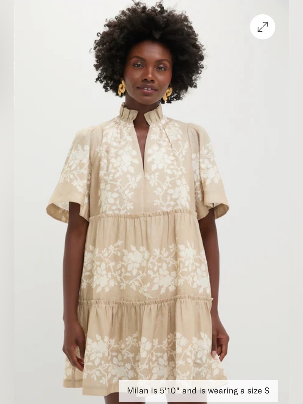 Tuckernuck Cream and Tan Floral Mini Dress NWT